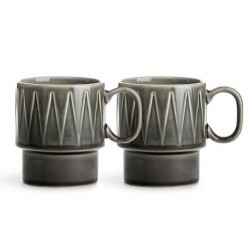 Coffee & More Kaffeebecher, 2-teilig Grau
