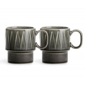 Coffee & More Kaffeebecher, 2-teilig Grau