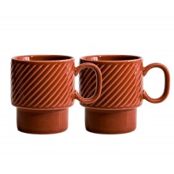 Coffee & More Kaffeebecher, 2-teilig, Terrakotta