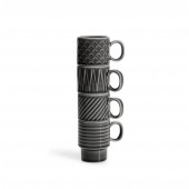 Coffee & More Espressobecher, 4-teilig Grau