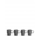 Coffee & More Espressobecher, 4-teilig Grau