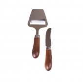 Astrid Käsehobel und Buttermesser, 2-teilig Dunkelbraun/Silber