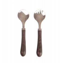 Astrid Salatbesteck-Set, 2-teilig Dunkelbraun/Silber