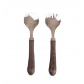 Astrid Salatbesteck-Set, 2-teilig Dunkelbraun/Silber