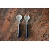 Astrid Salatbesteck-Set, 2-teilig Dunkelbraun/Silber