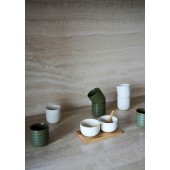 Ellen Schüssel-Set mit Löffeln, gebrochenes Weiß/Braun