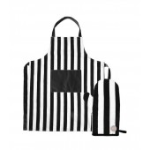 Aron Schürze und Grillhandschuh-Set Schwarz/Beige