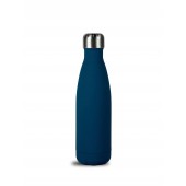 Nils Stahlflasche mit gummierter Oberfläche in Blau