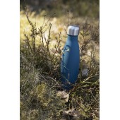 Nils Stahlflasche mit gummierter Oberfläche in Blau