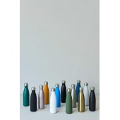 Nils Stahlflasche mit gummierter Oberfläche in Blau