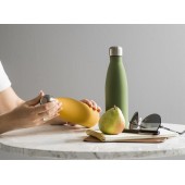 Nils Stahlflasche mit gummierter Oberfläche in Grün