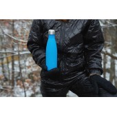 Nils Stahlflasche mit gummierter Oberfläche. Hellblau