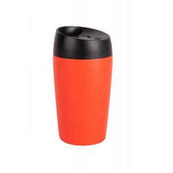 Loke Reisebecher mit Gummibeschichtung und Verschlussfunktion, klein, Rot