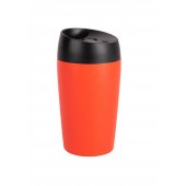 Loke Reisebecher mit Gummibeschichtung und Verschlussfunktion, klein, Rot