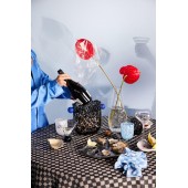 Vase/Weinkühler Messy Schwarz/Blau