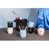 Vase/Weinkühler Messy Schwarz/Blau