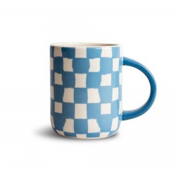 Becher Liz Karo Blau/Weiß