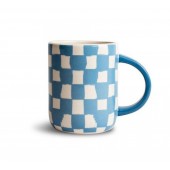 Becher Liz Karo Blau/Weiß