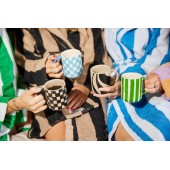 Becher Liz Karo Blau/Weiß