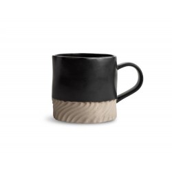 Becher Swirl Schwarz/Beige