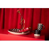 Becher Swirl Schwarz/Beige