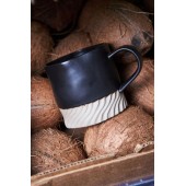 Becher Swirl Schwarz/Beige