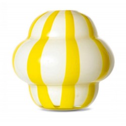 Vase Curlie Gelb/weiß