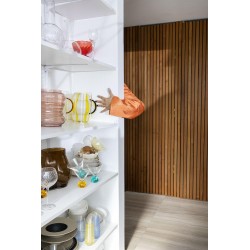 Vase Curlie Gelb/weiß