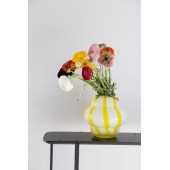 Vase Curlie Gelb/weiß