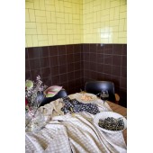 Baumwollserviette Checki 2er/Set Schwarz/Beige