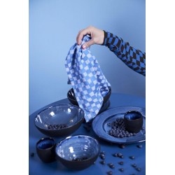 Baumwollserviette Checki 2 Stück/Set Blau