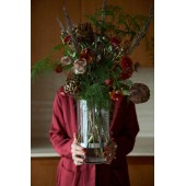 Haltevase groß Klar/Silber
