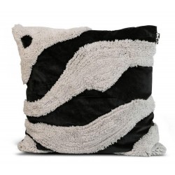 Kissen Fluffy Schwarz/Beige