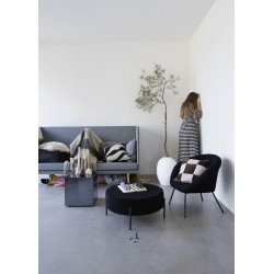 Kissen Fluffy Schwarz/Beige