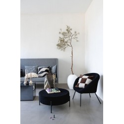 Kissen Fluffy Schwarz/Beige