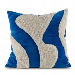 Kissen Fluffy Blau/Beige