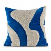 Kissen Fluffy Blau/Beige