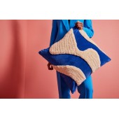 Kissen Fluffy Blau/Beige