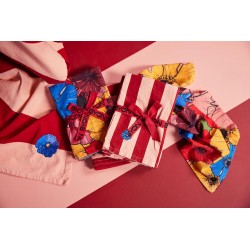 Serviette Leya gestreift 2 Stück/Set Rot/Rosa