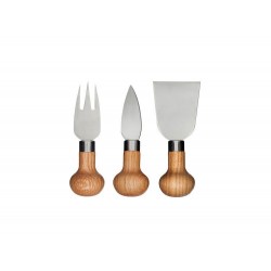 Naturkäse-Set, 3-teilig Silber/Braun