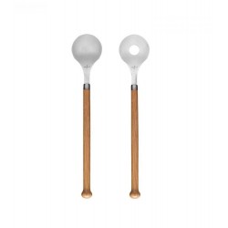 Nature Salatbesteck, 2-teilig Silber/Braun
