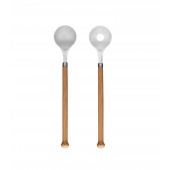 Nature Salatbesteck, 2-teilig Silber/Braun