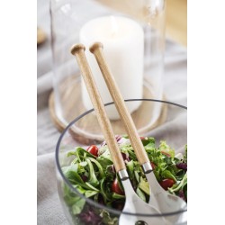 Nature Salatbesteck, 2-teilig Silber/Braun