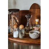 Nature Salz- und Pfefferset mit Eichenstopfen, 2-teilig, klar/braun