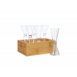 Naturschnaps-Set im Karton, 6-tlg. Klar/braun