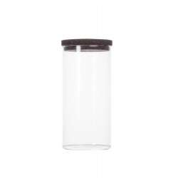 Naturglas mit Korkdeckel groß Klar/Dunkelbraun